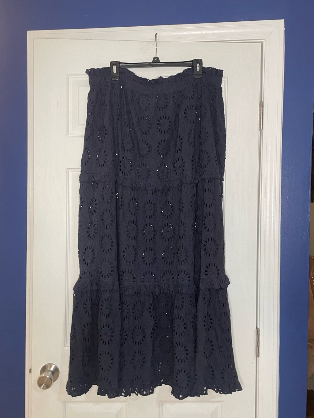 TUCKERNUCK navy eyelet maxi skirt - 3X